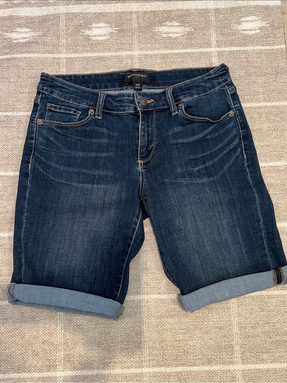 Banana Republic Dark Blue Boyfriend Denim Shorts